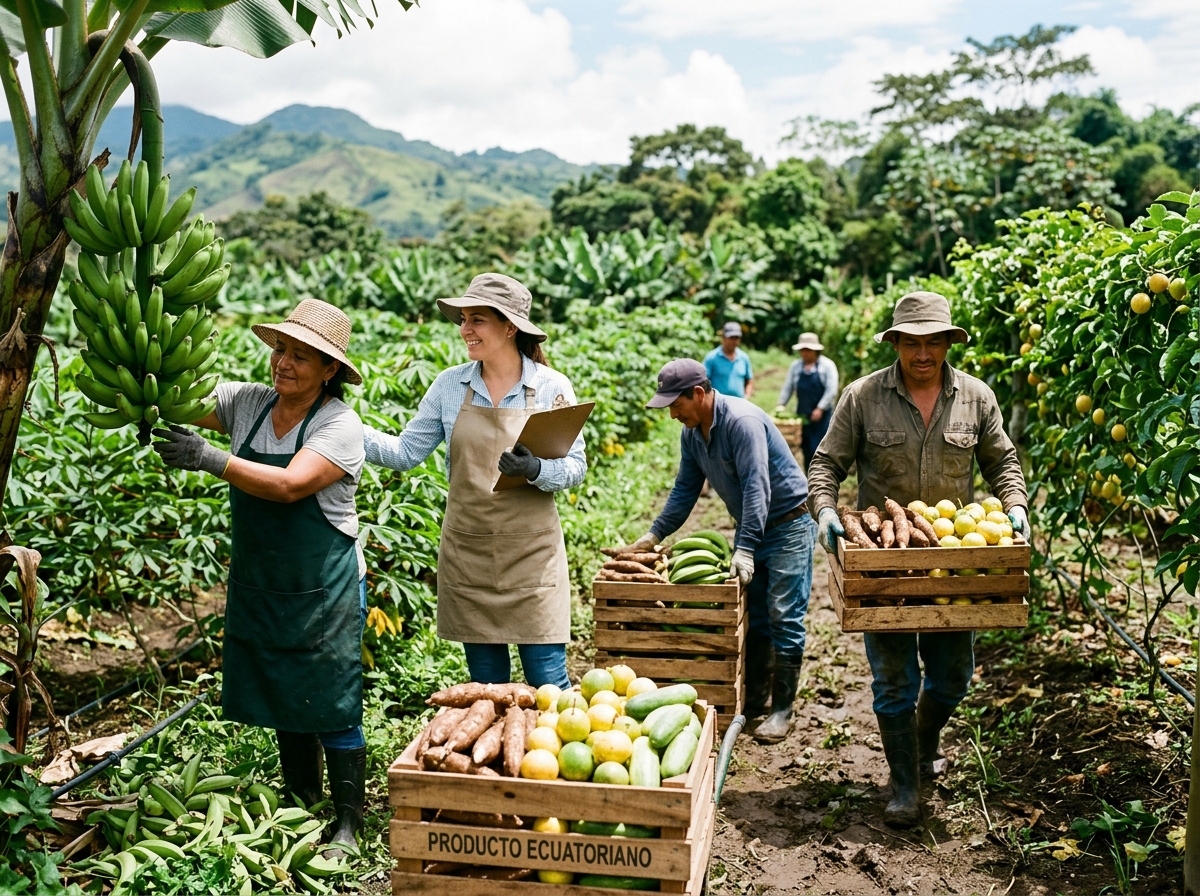 Cosecha de Frutas Exóticas y Vegetales en Ecuador