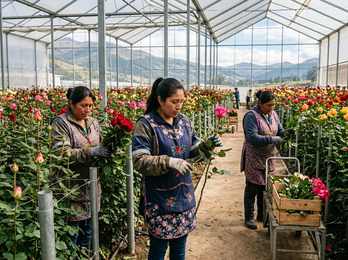 Floricultura en Plantación Ecuatoriana